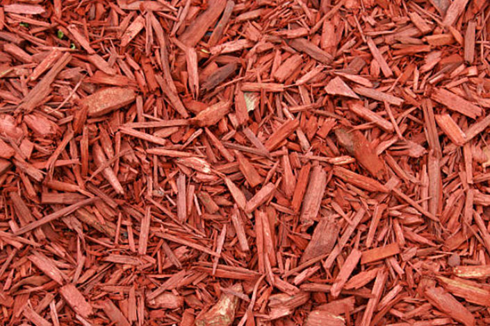 Mulch dyed red