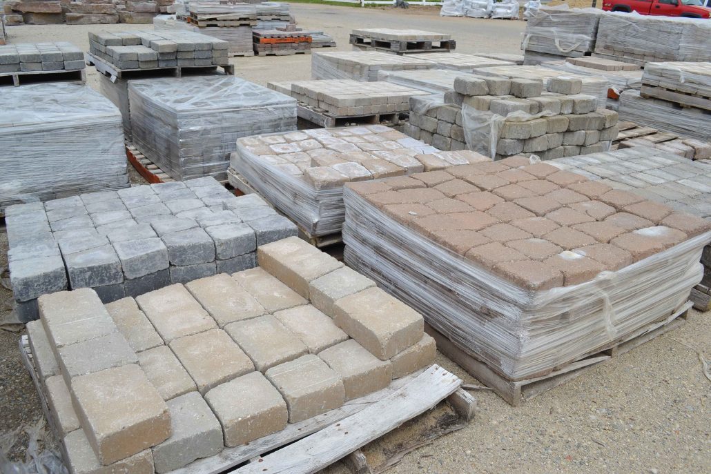 bricks and blocks on pallets