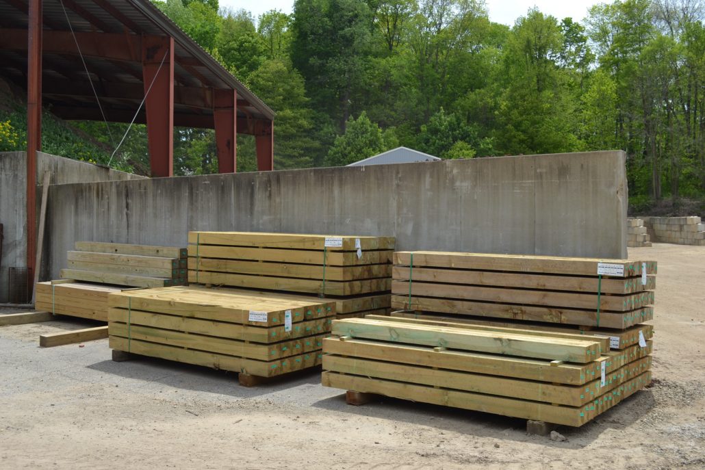 timbers in piles on a pallet
